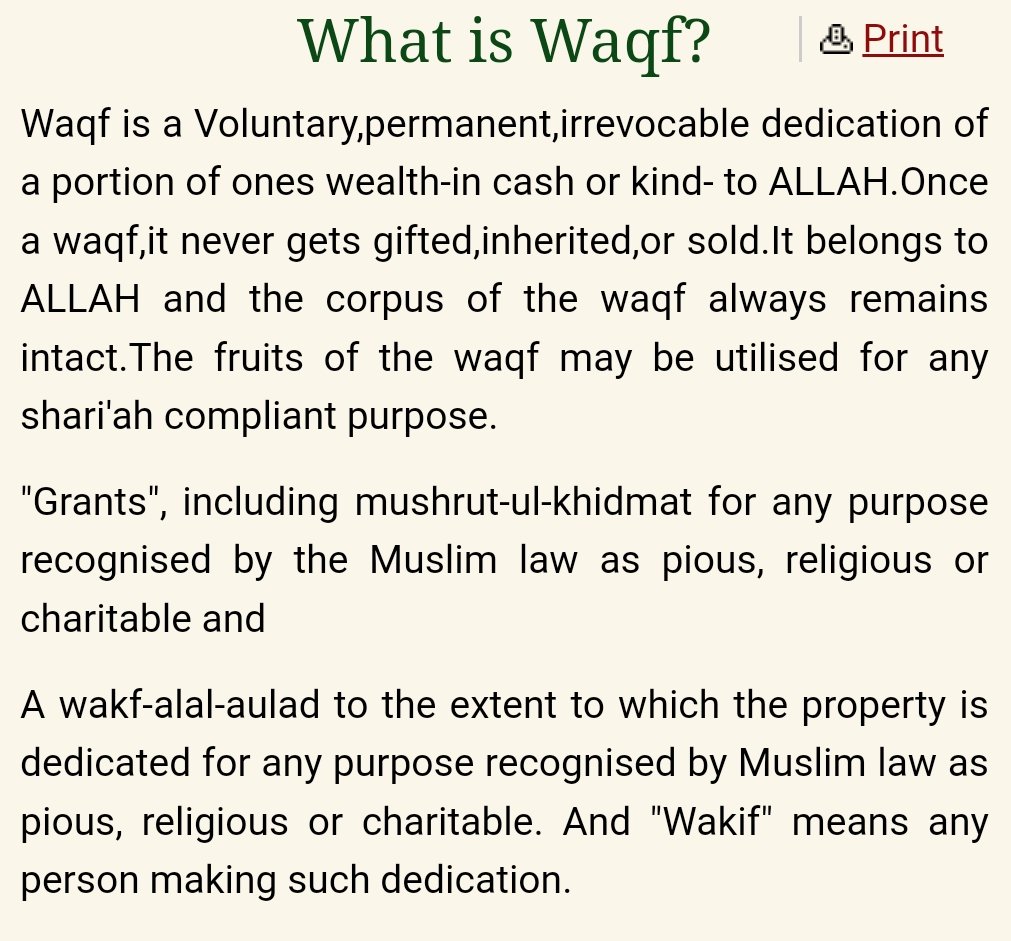 'Once a Waqf, it never gets gifted, inherited or sold. It belongs to allah..' - The definition of Waqf as seen on Uttarakhand Waqf board website.