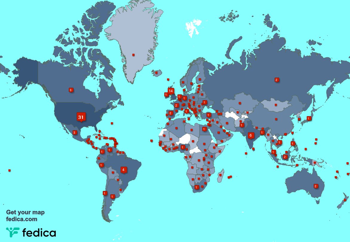 I have 163 new followers from India 🇮🇳, Mexico 🇲🇽, and more last week. See fedica.com/!TonyJSelimi