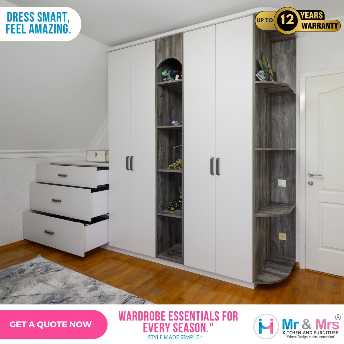 Wardrobe Essentials for Every Season.'

#interiordecor #puneinterior #bedroominterior #Interiordesignideas #interiordesigners #interiorstyling #modernhome #PuneInteriors #HomeHarmony #mrandmrskitchenandfurniture #wardrobe #wardrobedesign #wardrobestylist #Wardrobes