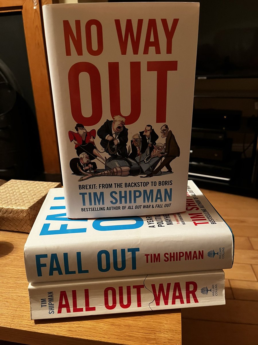 Just started Volume III of <a href="/ShippersUnbound/">Tim Shipman</a> ‘Brexiad’…happy to say it’s up to the standards of its predecessors.