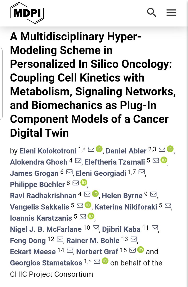 In Silico Oncology:  Excited to share the latest paper on oncological digital twins (lnkd.in/dg73JHZE)  led by In Silico Oncology and In Silico Medicine Group, NTUA.
linkedin.com/feed/update/ur…
#cancer #InSilicoMedicine #vph_Institute #avicennaAlly