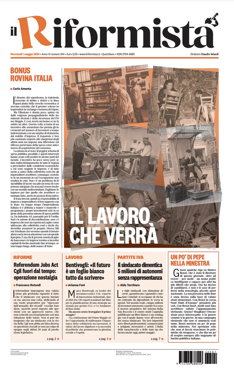 *La prima pagina del Riformista di mercoledì 1 maggio* Abbonati al quotidiano digitale - ilriformista.it/abbonati-annua…