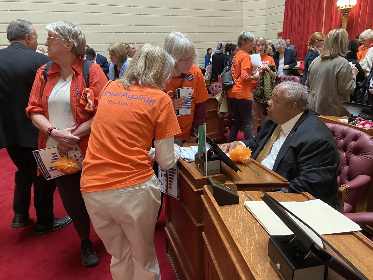 Thanks to the advocates who came out today in support of #securestorage and an #assaultweaponsban. The majority of RI’ers and legislators support these laws. ⁦⁦@RIHouseofReps⁩ #EndGunViolence