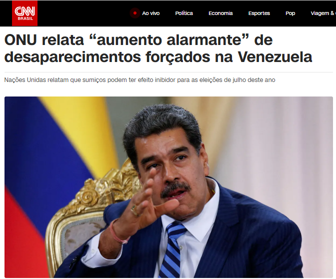 Vou traduzir a reclamação meia-bomba da ONU: Maduro está fazendo um EXPURGO na Venezuela. REPITO: Maduro está fazendo EXPURGO na Venezuela.