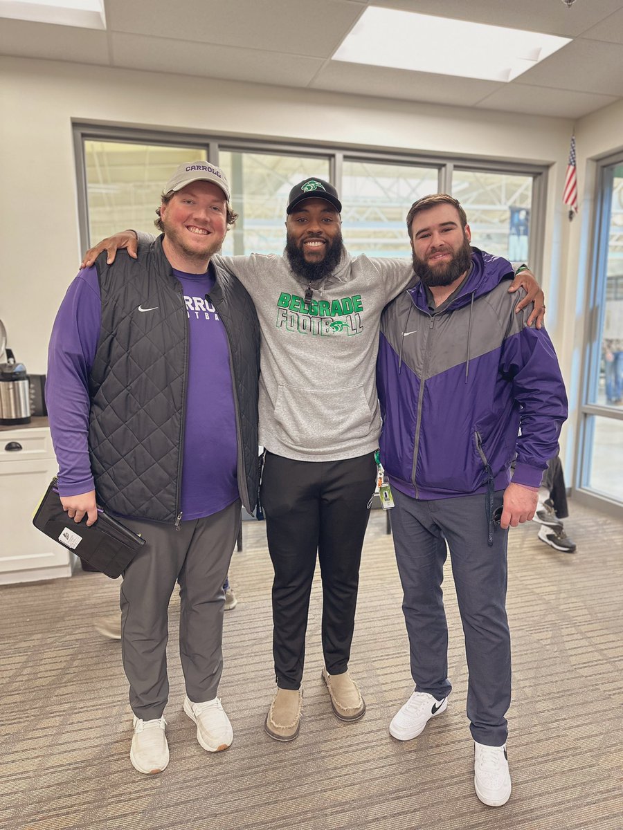 Want to thank @RandyBandelow & @coachmikebrunk for stopping by the “PrideLands” and sitting with our student athletes educating them on the opportunities @FootballCarroll