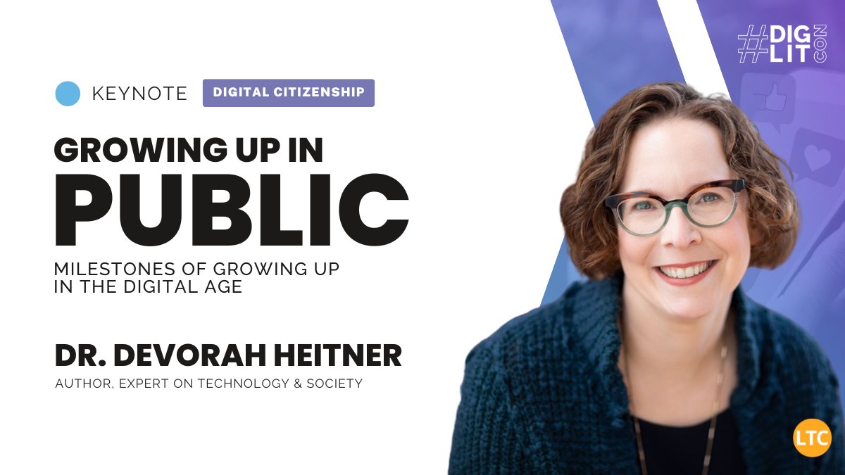 What’s it like growing up online? Problematic content, unhealthy habits…the list goes on 😓 Learn how you can go from monitoring to mentoring these digital citizens + teaching digital regulation during @DevorahHeitner's #DigLitCon keynote ⚖️ 🔗 ltcillinois.org/diglitcon/