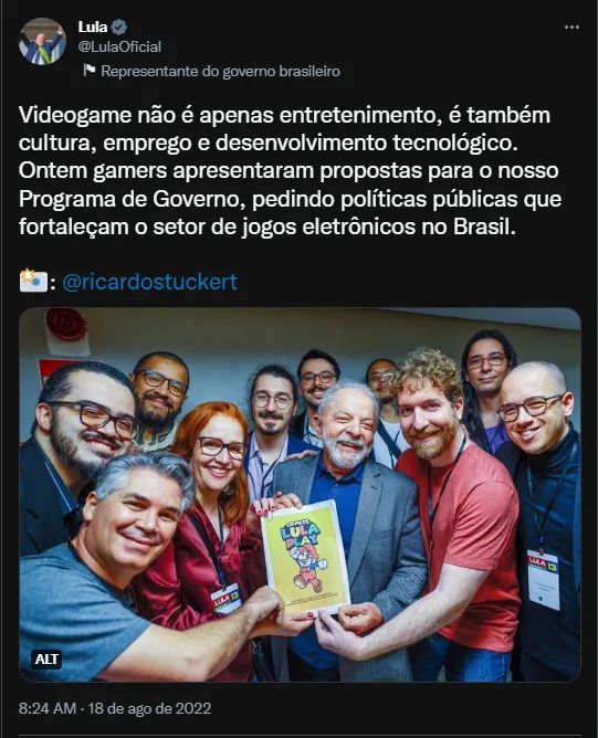 pedrosolidus's tweet image. O presidente @lulaoficial precisa sancionar o Marco Legal dos Games, o PL 2796, em nome de uma luta de décadas de desenvolvedores de jogos no Brasil. Basta a sua assinatura para consolidar políticas públicas em um setor estratégico. #lulaapertaoplay #apertaoplay #lulaplay