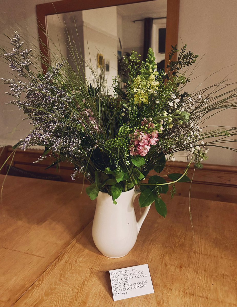 A gorgeous bunch of flowers thanks to the lovely crew @ChorltonLabour. It’s all starting to feel a bit real! 🫶 💐From Blossom Flowers #Chorlton obviously!