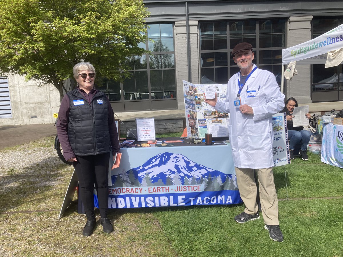 🌍Uniting for a sustainable, healthy, resilient South Sound! 🌍 This April, Dr. Breck Lebegue joined @IndivisibleTac at Tacoma's Sustainability Fair to promote our Rx for Climate Health. Visit wpsr.org/climate for more #climateandhealth
