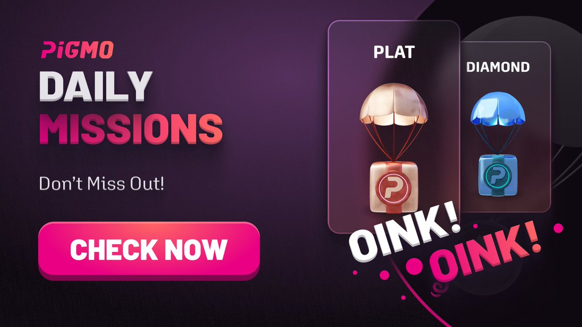 NEW Daily Missions 🪂 Don't Miss Out! 🔗CHECK NOW (app.pigmo.com/airdrop)