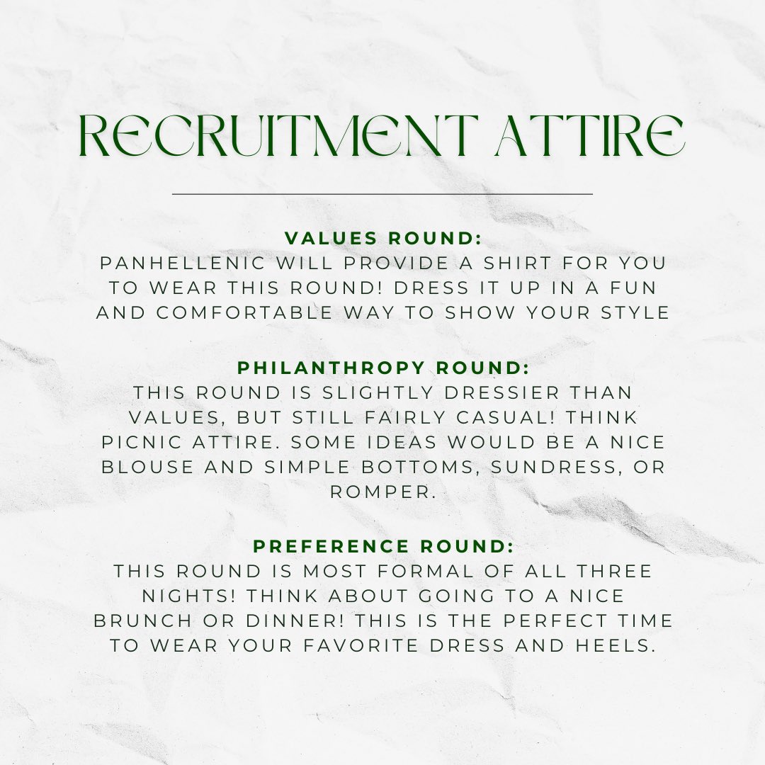 Fall recruitment is coming soon! Follow our social media for updates about recruitment! Geaux Greek! 💚