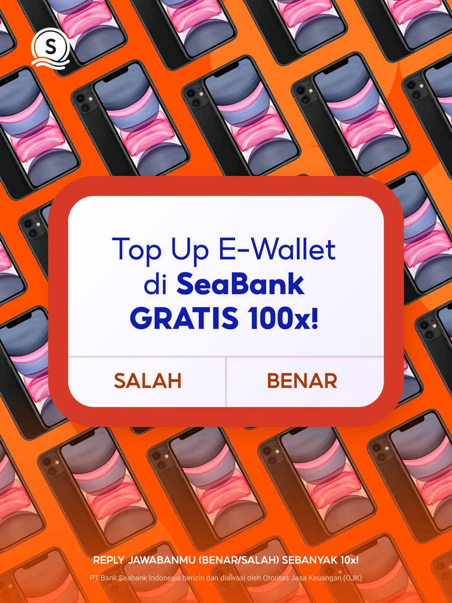 🔥MENANGKAN KESEMPATAN BAWA PULANG IPHONE 11 SECARA GRATIS!🔥

Caranya:
1. FOLLOW Twitter @SEABANKID
2. RT Tweet ini
3. REPLY JAWABANMU sebanyak 10x!

Pasti beruntung! 🔥~
