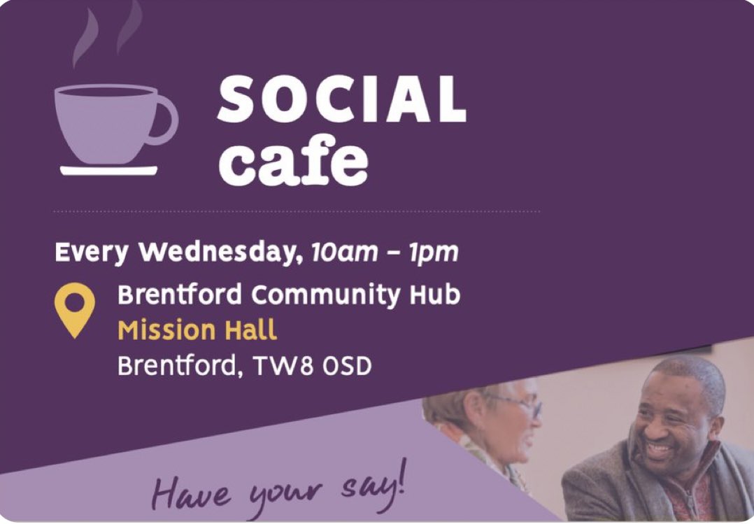 Calling all @LBofHounslow tenants in #Brentford. Why not pop along to a Social Cafe event tomorrow & every Wednesday, from 10-1pm at Brentford Community Hub. Socialise with other tenants & meet member of the team, get information & more. For details email: engage@hounslow.gov.uk