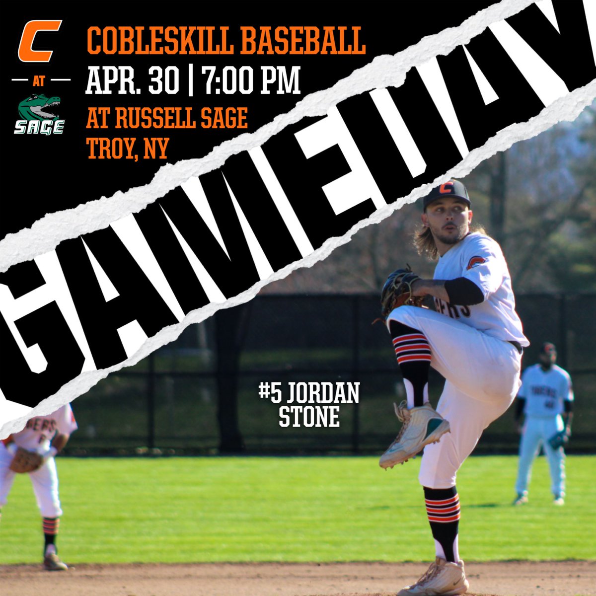 Baseball #GAMEDAY ⚾️

🆚 @SageGators 
⌚️ 7 PM
📍Troy, NY
📊 sagegators.com/sports/bsb/202…

#OneCoby #CobyBaseball #d3baseball