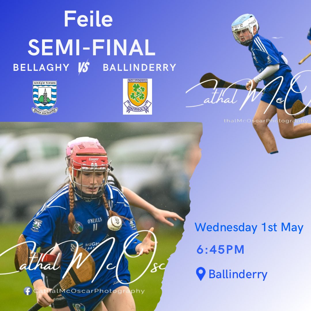 Wishing our Feile panel and management team all the very best for their semi-final tomorrow evening against Ballinderry!💪🏼

Let’s get out and support the girls! 🔵⚪️

The final will be played after both semi-finals at 7:30pm in Ballinderry

#SDgaelic #borntoplay