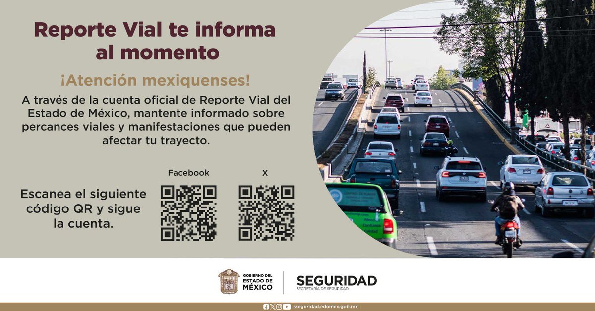 Invito a la población mexiquense a seguir la nueva cuenta @SSEM_VialEdomex, a través de este medio se comparte información valiosa al momento, sobre reportes viales y su respectiva actualización.

Con #MásInteligenciaMenosViolencia, se trabaja por un #Edomex informado y seguro.…