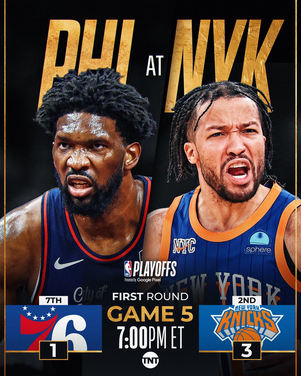 Brunson's electric 47 points willed New York to victory in Game 4. Can Embiid and Philly keep their season alive? 76ers/Knicks GAME 5 tips tonight at 7:00pm/et on TNT!