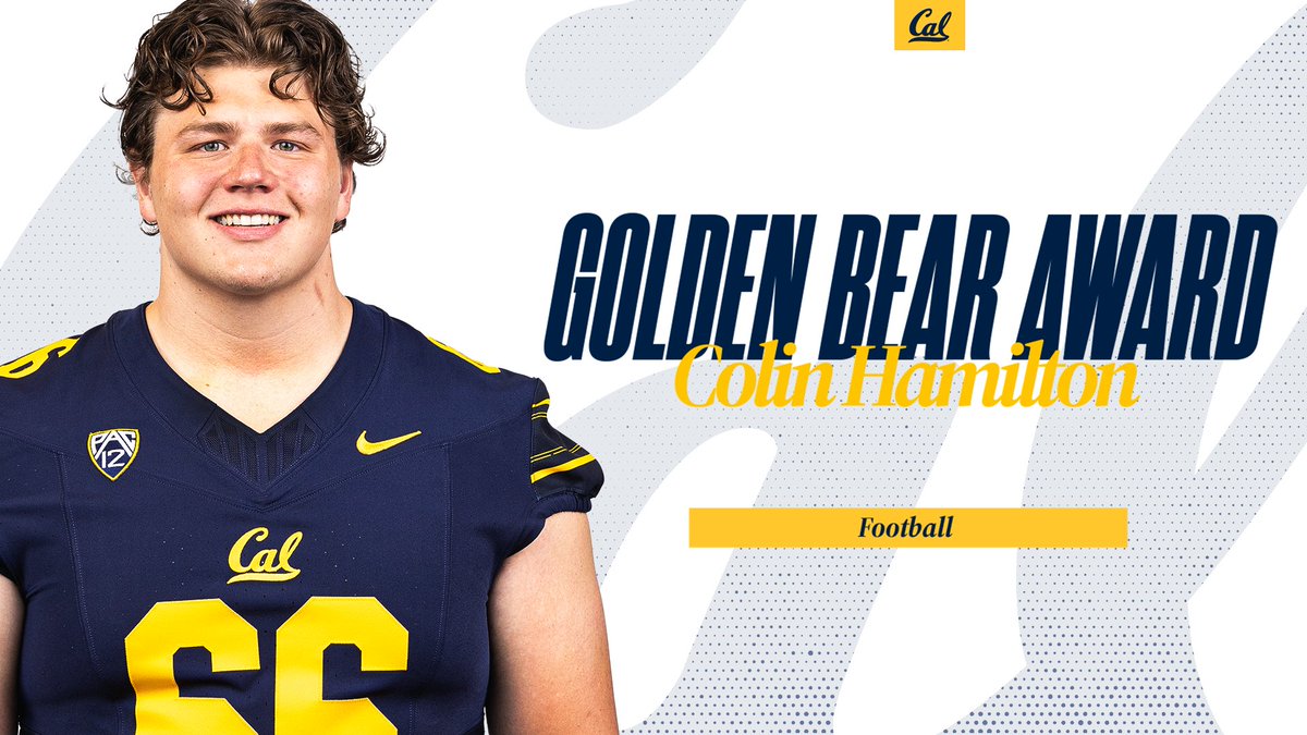 Congratulations to Colin Hamilton for earning the Golden Bear Achievement Award for posting the highest GPA on the Football team! #GoBears