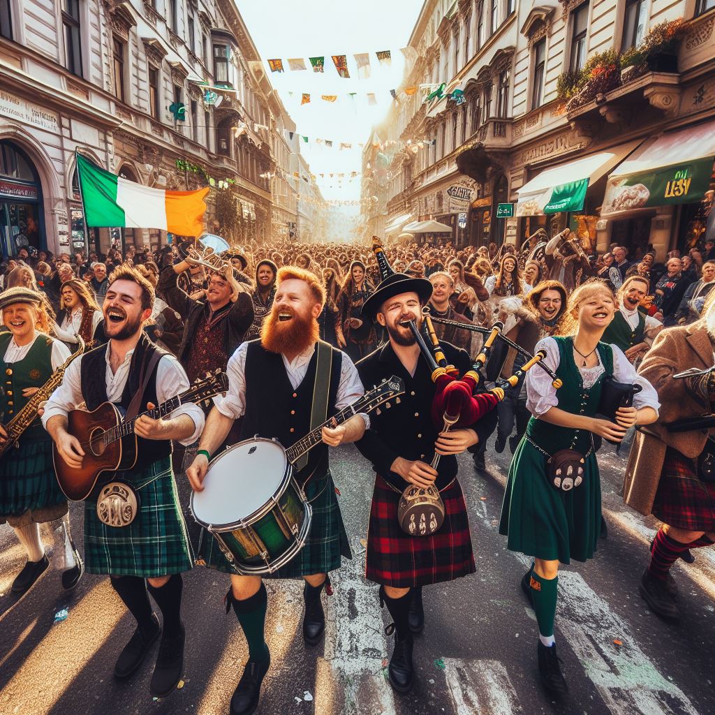Decided to ask Bing CoPilot to show me what Budapest would look like if the Irish were the locals (Meg tudnád mutatni egy képen, hogy nézne ki Budapest, ha az írek lennének a helyi lakosság?).

Not a single stereotype: impressive. The bagpipes and the guitar-drum are a nice touch