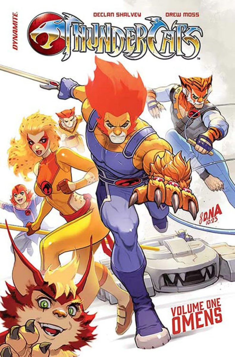 You can get THUNDERCATS VOL I: OMENS a full 3 MONTHS EARLY in your local comic shop! Collects the better-than-great TCats 1-5 by Declan Shalvey, Drew Moss, Stephen Mooney, Arancia, Jeff Eckleberry, David Nakayama (& a gabillion great cover artists) & me! bleedingcool.com/comics/thunder…