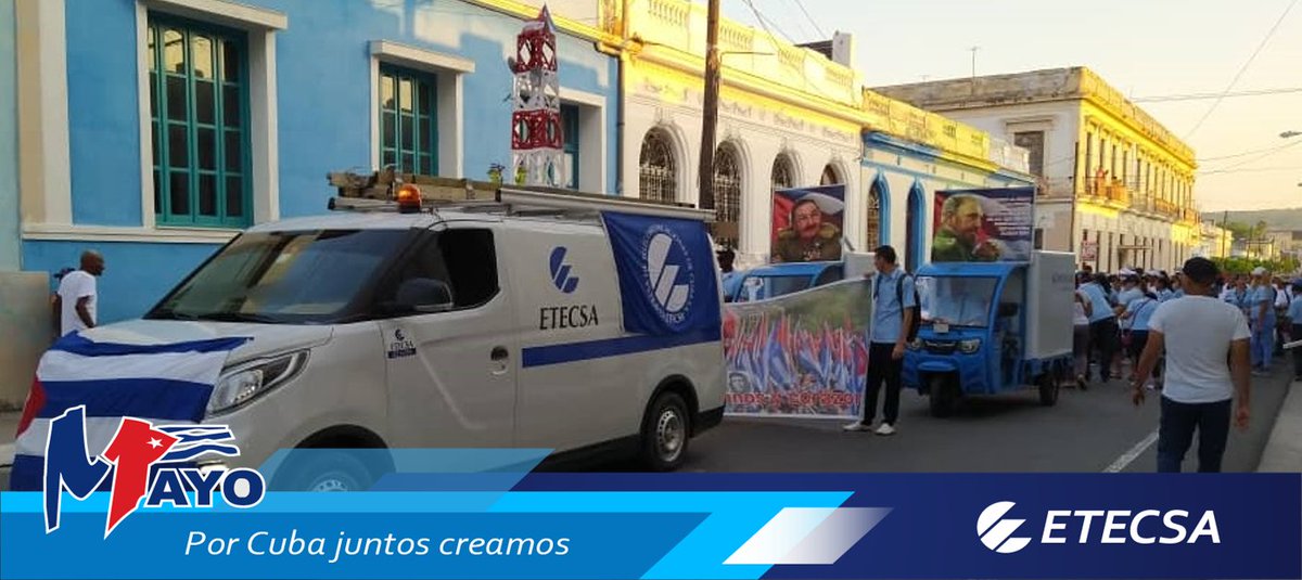 Este #1Mayo, los trabajadores de <a href="/ETECSA_Cuba/">ETECSA</a> en #Matanzas alzarán su voz para demostrar la alegría de un pueblo laborioso, revolucionario y culto.
#PorCubaJuntoCreamos 🇨🇺
#MatancerosEnVictoria
