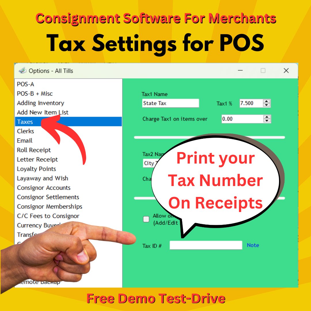 Upcycle POS Software:  Print your tax ID number on receipts. 
rjfsoft.com

#consignment #consigning #consign #resale #upcycled #recycled #thrift #thrifting #software #refashion #recycledfashion #fashionresale #preloved #upscaleresale #reselling