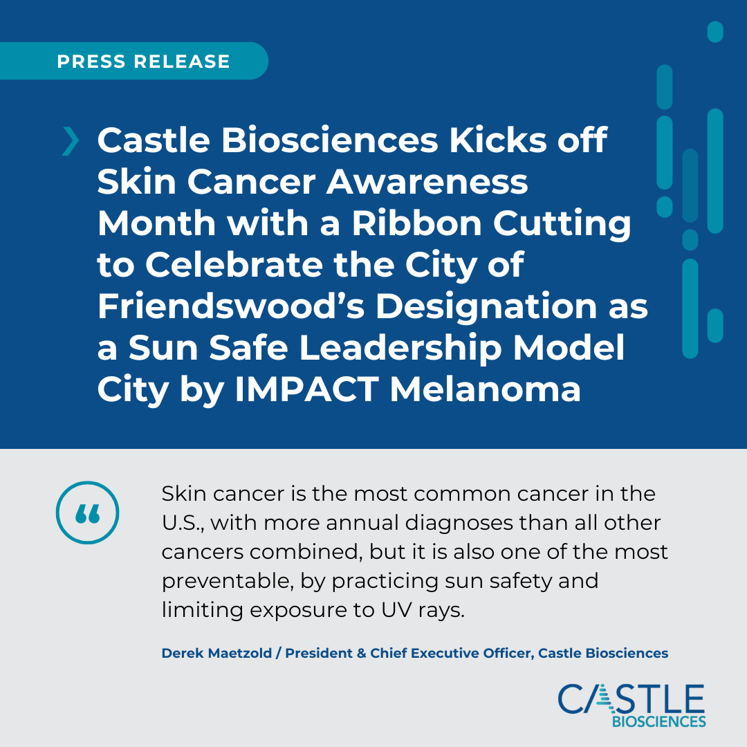 We're excited to kick off #SkinCancerAwarenessMonth this week, beginning with Friday's ribbon cutting recognizing Friendswood as a Sun Safe Leadership Model City by @IMPACTMelanoma, followed by additional initiatives... Details: hubs.la/Q02vCJZM0 #CastleCares