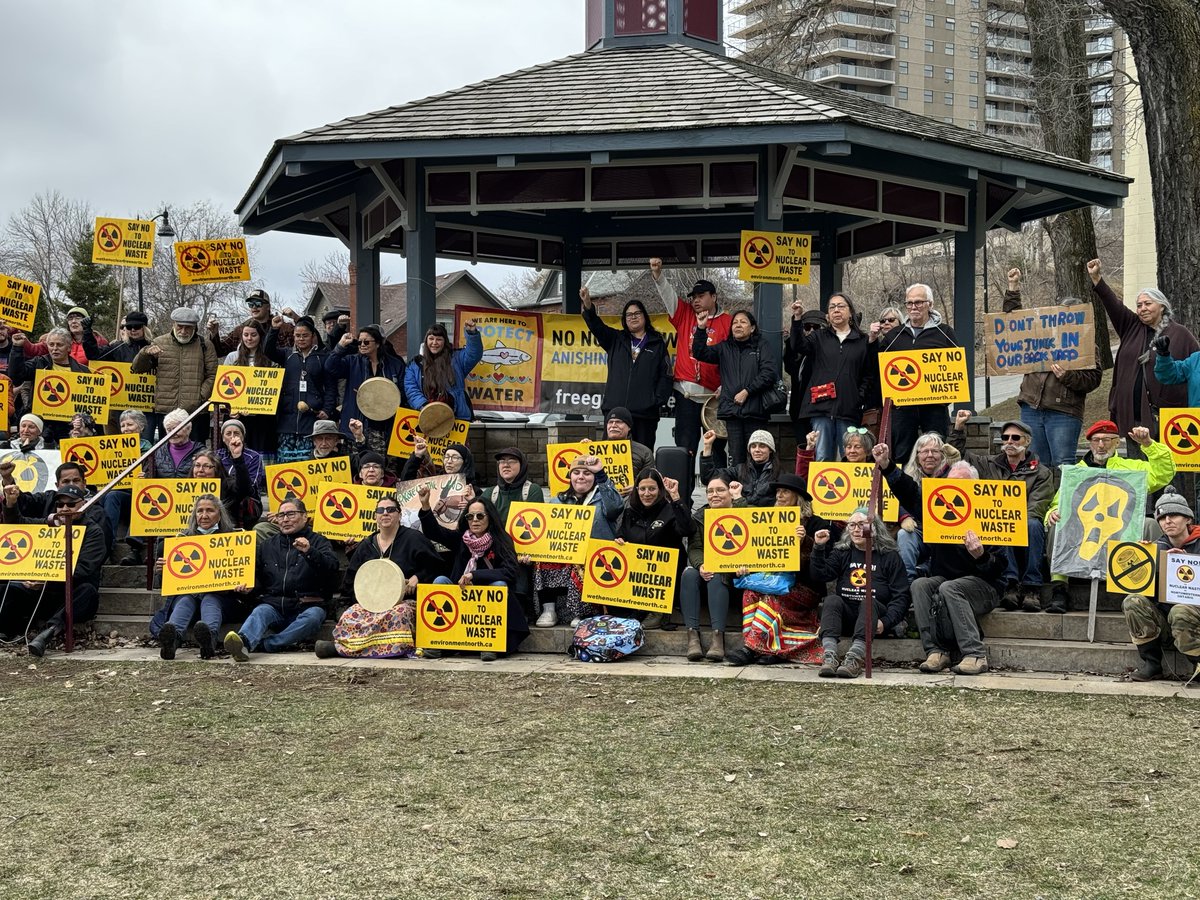 150 people rallied today in Thunder Bay today against Nuclear Waste Storage with the Land Defence Alliance #GrassyNarrows #FreeGrassy #LandAlliance #NoNuclearWaste