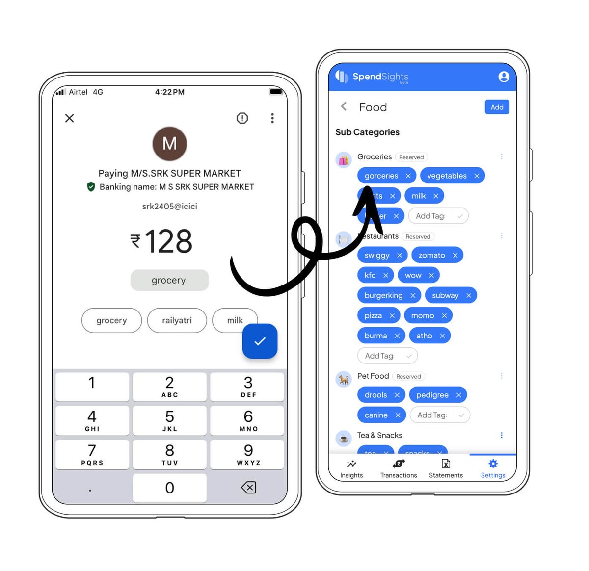 🎉 Unveiling the latest Spendsights update!

Enhanced Insights Page, Key Number section, Improved Graphs, Tags to auto-categorize UPI transactions, and more.

#Spendsights #PersonalFinance #Insights #UPI