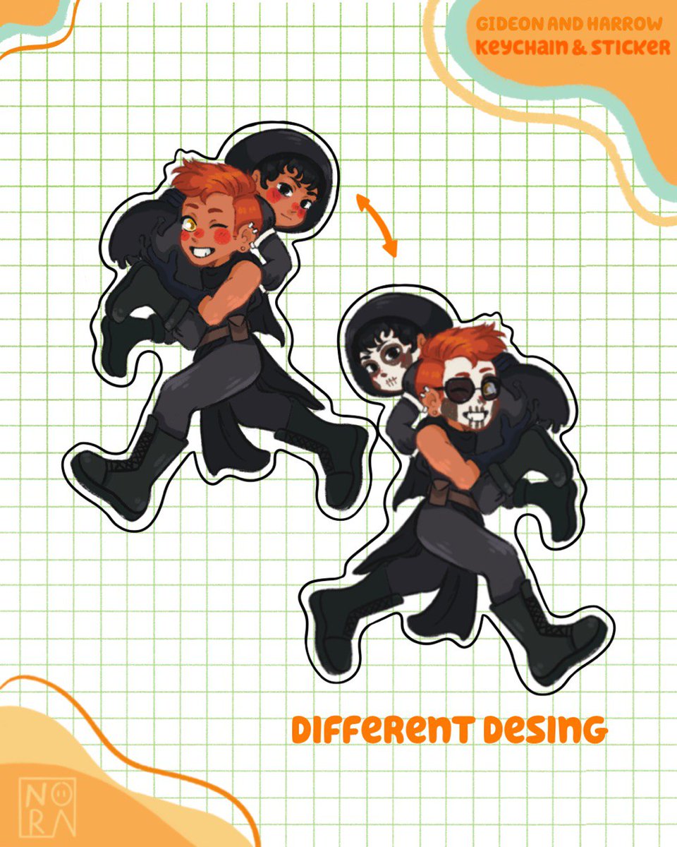 Created another charm design, this time featuring my beloved Gideon and Harrow. I really wanted to draw them again because my art has changed so much since the first time I drew them. I've posted them on my Etsy website if you're interested.

#GideontheNinth #HarrowtheNinth