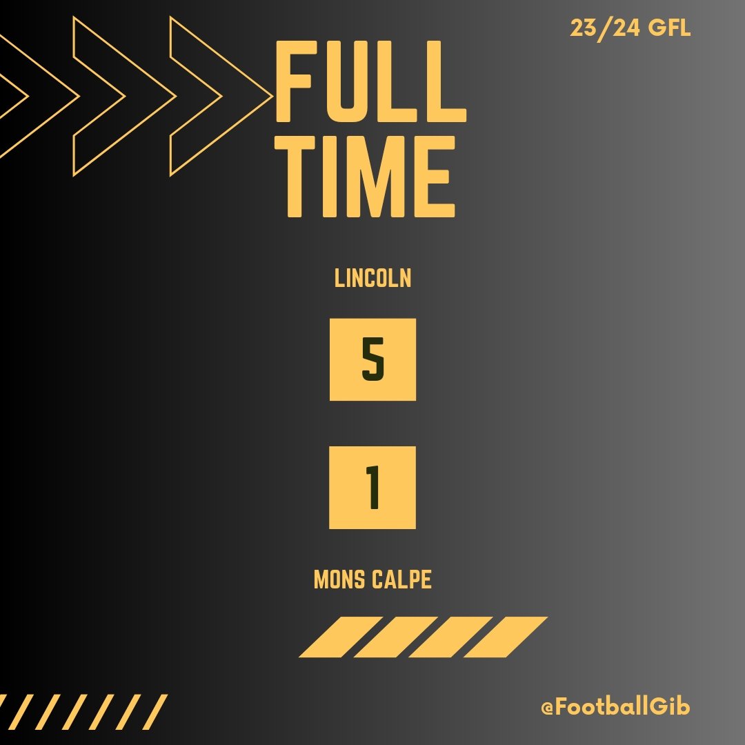 Full-time, and it ends @LincolnRedImps 5-1 @MonsCalpeSC - although Mons deliberate breach of the HGP ruling will be the talk of the match tonight. #Gibraltar #GFL