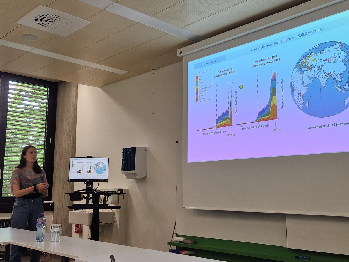 #IEMevents: excellent seminar this evening by Raphaëlle Chaix and Léa Guyon on kinship and genetic diversity. Turns out that you don't need warfare to explain the neolithic bottleneck in Y chromosome, and that purging deleterious alleles through inbreeding doesn't work for humans