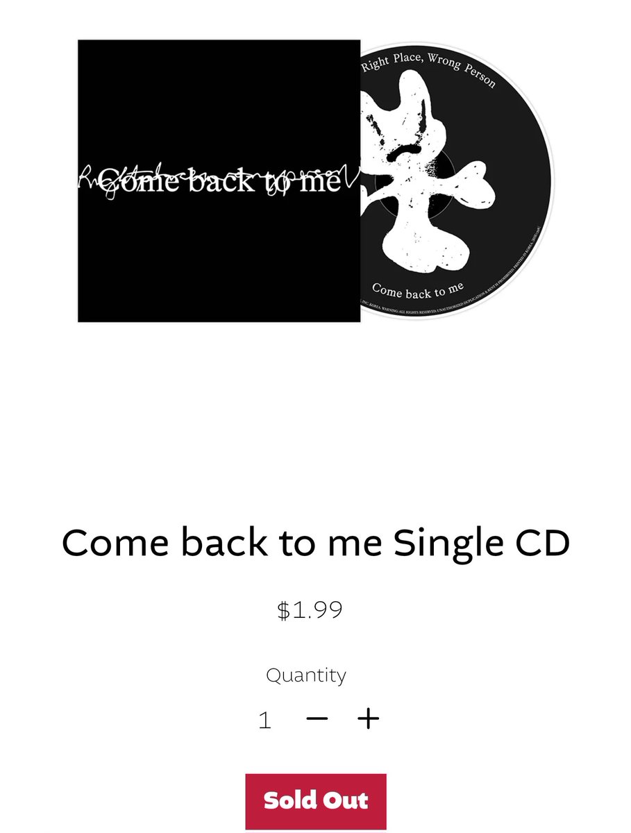 Hi @GeffenRecords If you can restock #ComeBackToMe Single CD as quickly as possible, we would really appreciate it. Thank you in advance!