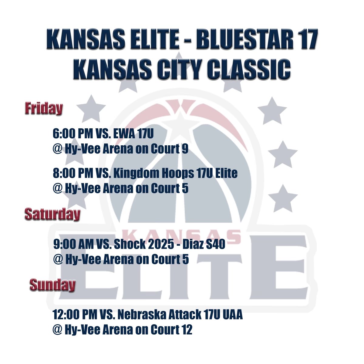 U17 BlueStar KC Classic schedule!
#EveryPlayerCounts!
