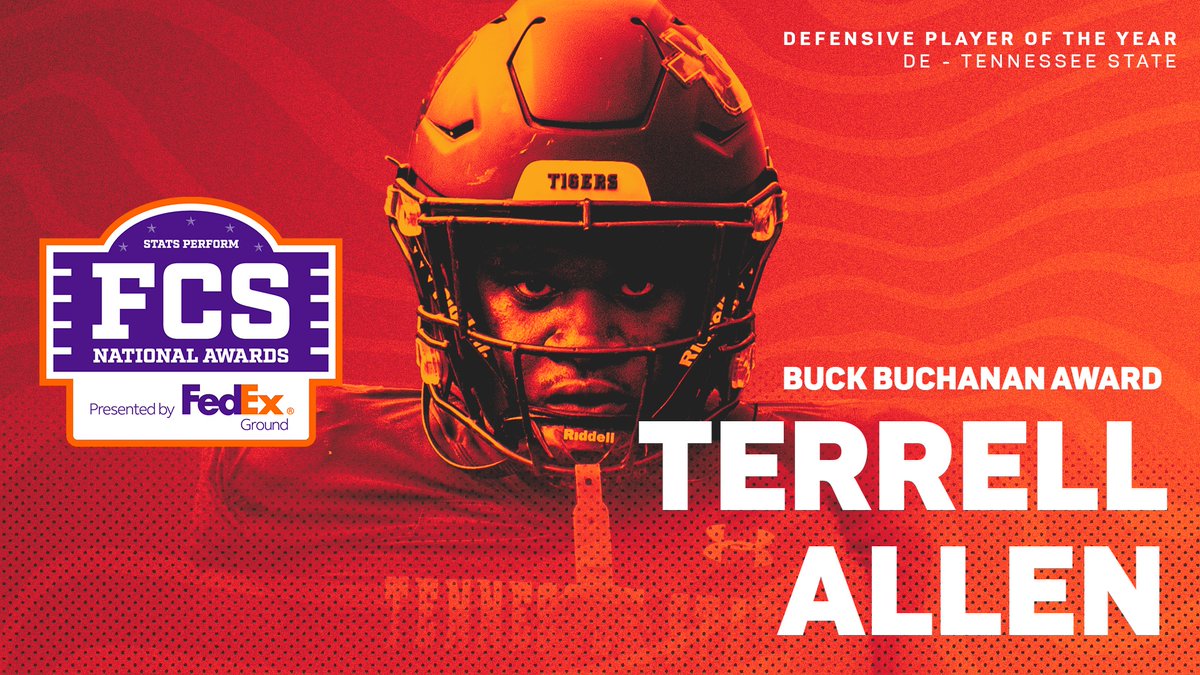 2023 Buck Buchanan Award recipient Terrell Allen of Tennessee State has entered the NCAA transfer portal, @247Sports and @On3sports reported. The 6-foot, 275-pound Allen led the FCS in sacks (14.5), sack yards (123), TFLs (28) and TFL yards (149) during the regular season.