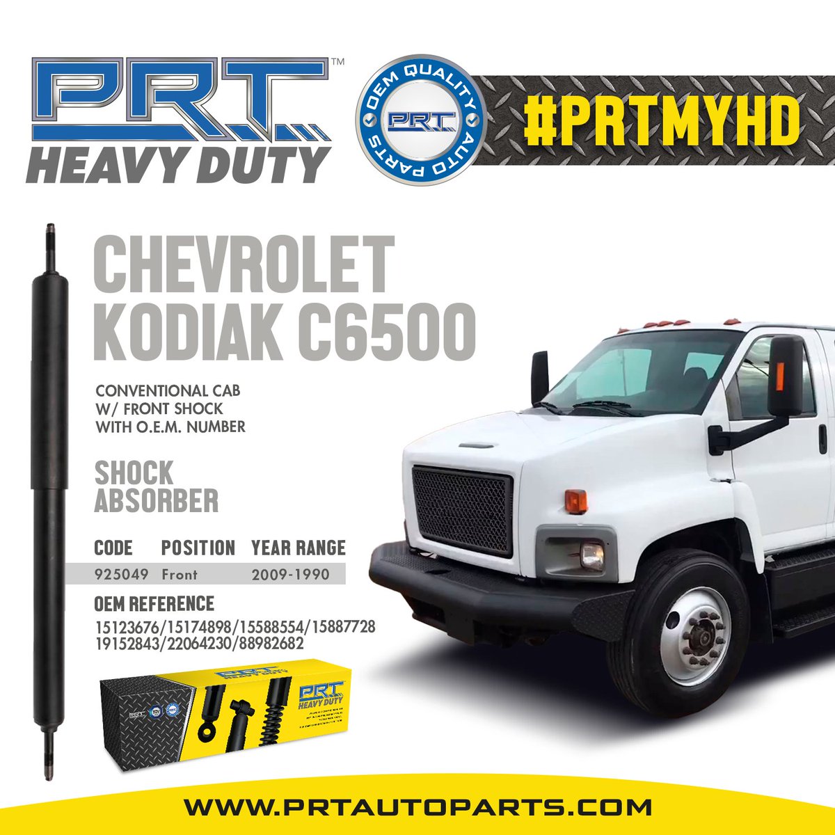 PRT Heavy Duty Shock Absorbers for CHEVROLET  KODIAK C6500!!!

prtautoparts.com/parts-catalog/
⠀⠀
#prtmyhd #chevroletkodiakc6500 #chevrolet #kodiak #c6500 #prthd #prtheavyduty #prtautoparts #prt #heavydutyshocks #hdparts #heavyduty #hdshocks #trucks #truckshocks #trailers #trucklife