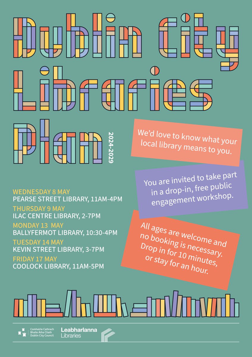 We’re delighted to dive into the world of @dubcilib in May to help shape their new development plan. Libraries play a huge civic and social role in urban life—we’d love to know what your local library means to you.  #DublinCityLibraries #PublicEngagement