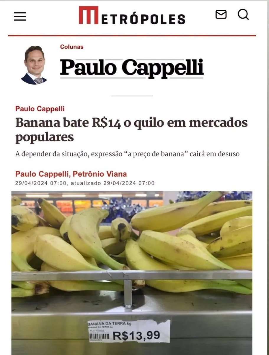 Lembra daquela expressão 'preço de banana'?
