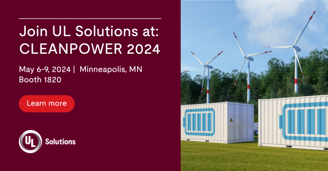 Stop by UL Solutions booth 1820 at CLEANPOWER 2024 to meet with our renewable energy experts. 

#CLEANPOWER2024 #Renewables #RenewableEnergy bit.ly/49UVNEV