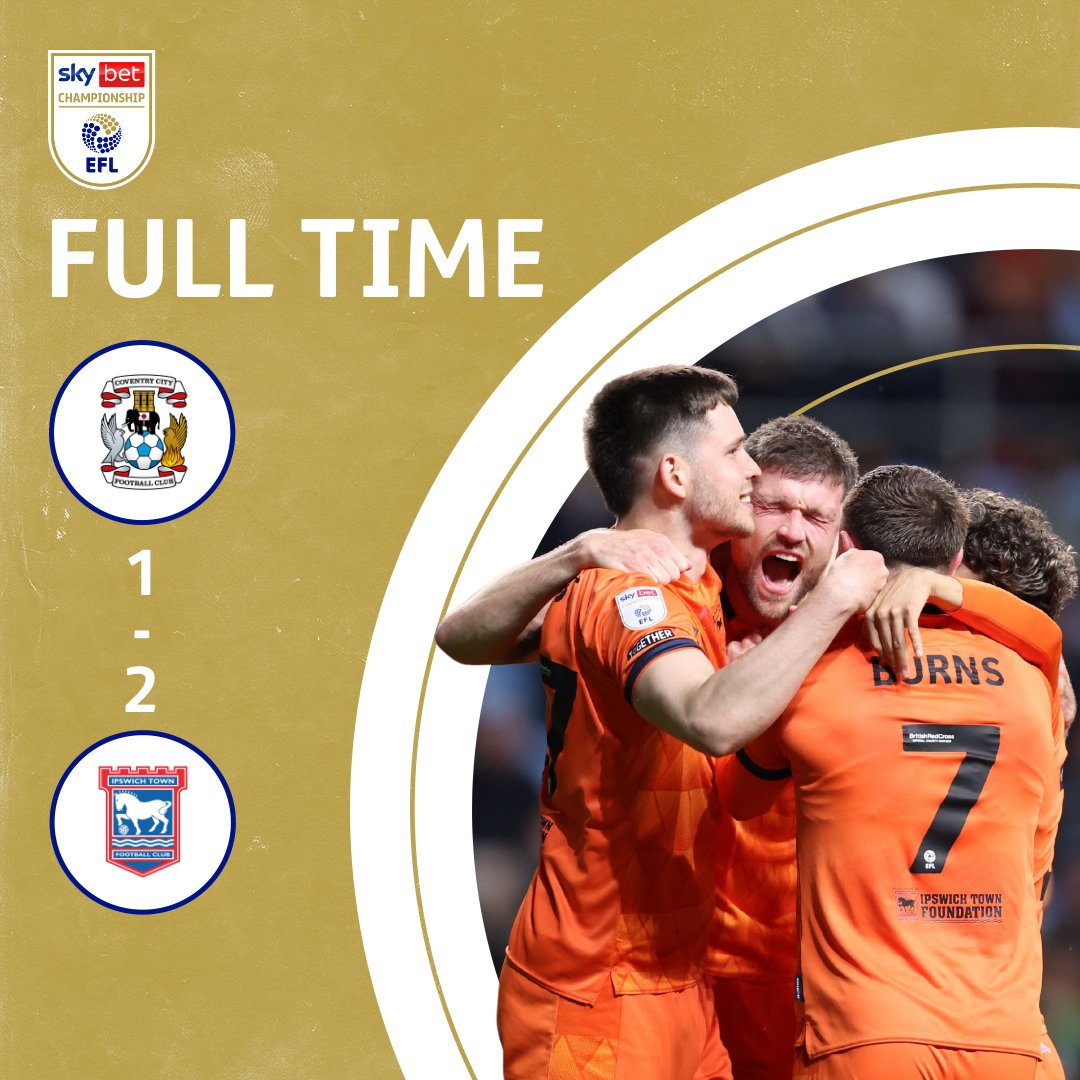 A MASSIVE win for <a href="/IpswichTown/">Ipswich Town</a> who move up to second spot with one to play! 

#EFL | #SkyBetChampionship