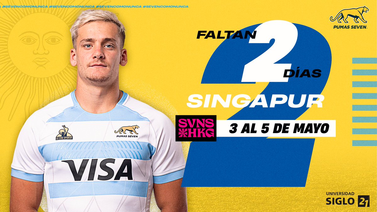 ¡2 días para Singapur! 🇸🇬 📆 3 de mayo 👉 Partido 1 🆚 Australia ⏰ 3:42 hs (de 🇦🇷) 👉 Partido 2 🆚 Nueva Zelanda ⏰ 9:32 hs (de 🇦🇷) #SeVenComoNunca