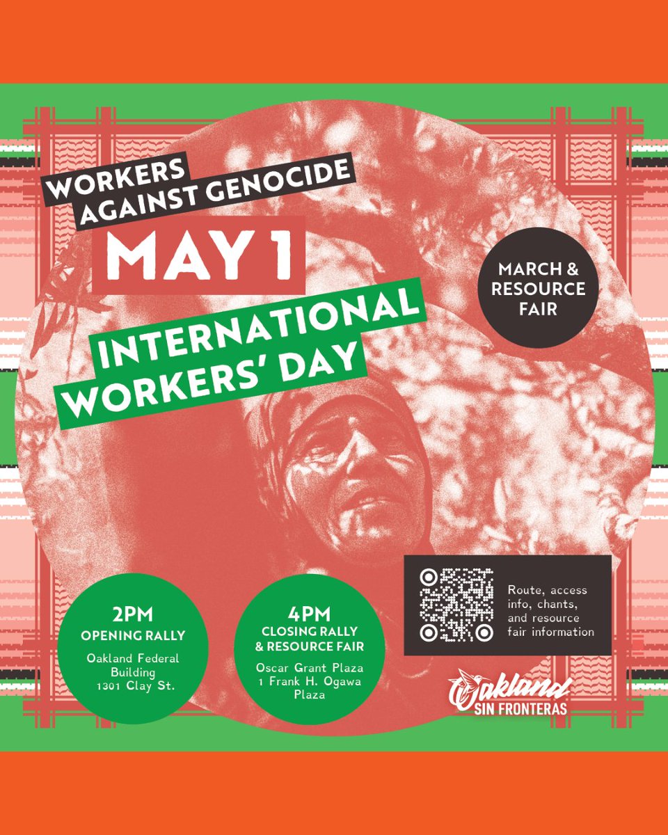 Join us the SF International Workers Day’s march 2024 to demand the rights of the working class and immigrant workers, and to call for dignified wages, and access to housing, health, and education. Location: 24th St. BART Station Plaza Date: May 1 at 10 am