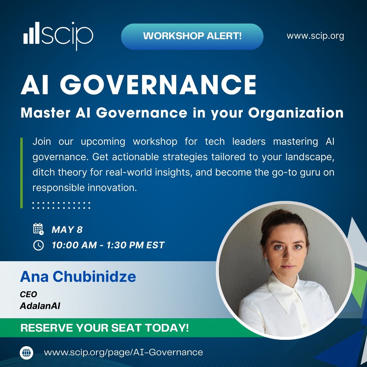 In our upcoming workshop, Master #AI Governance in your Organization, we will dive deep into #practical AI governance strategies that actually work. Learn from real case studies, master responsible AI, and revolutionize your approach to AI Governance. hubs.la/Q02vBmbm0