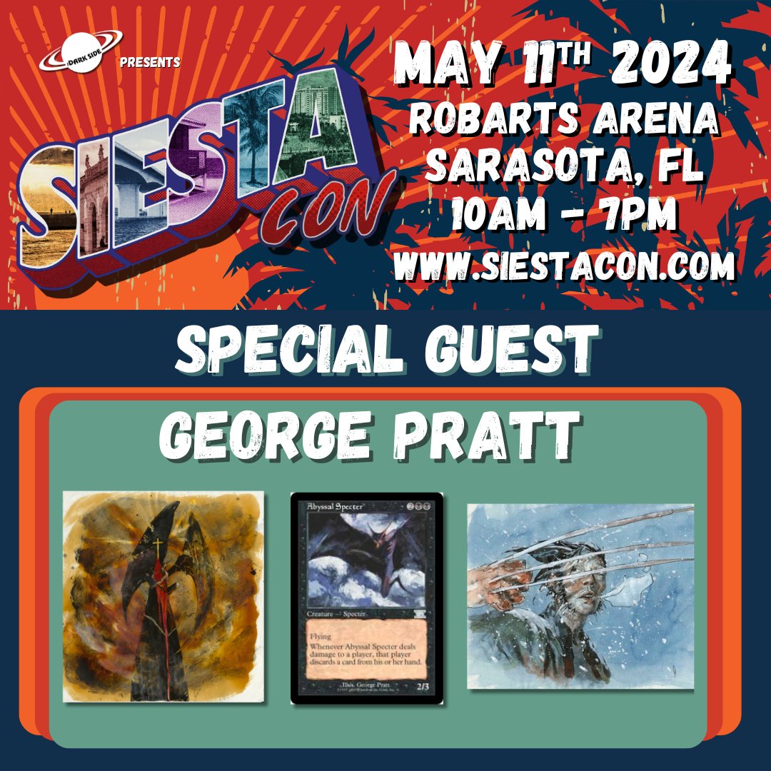 MTG artist George Pratt will be at SiestaCon!
#magicthegathering #sarasota