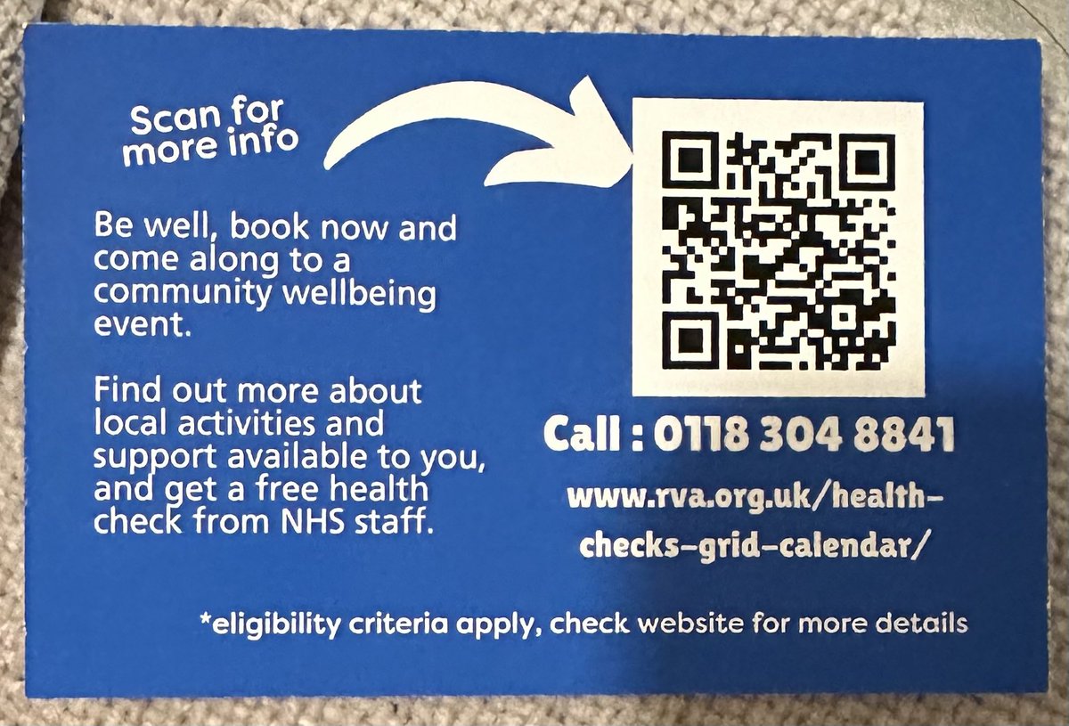 It’s #PatientExperienceWeek and the @RBNHSFT #MeetPEET team have been out and about supporting our free community health checks. Please see below number if you would like to arrange your check