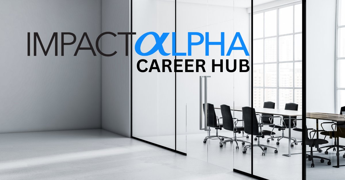 #Jobs: @ImpactAssets is recruiting an impact measurement and management lead. Search for other jobs and #internships at the #ImpactAlpha Career Hub.