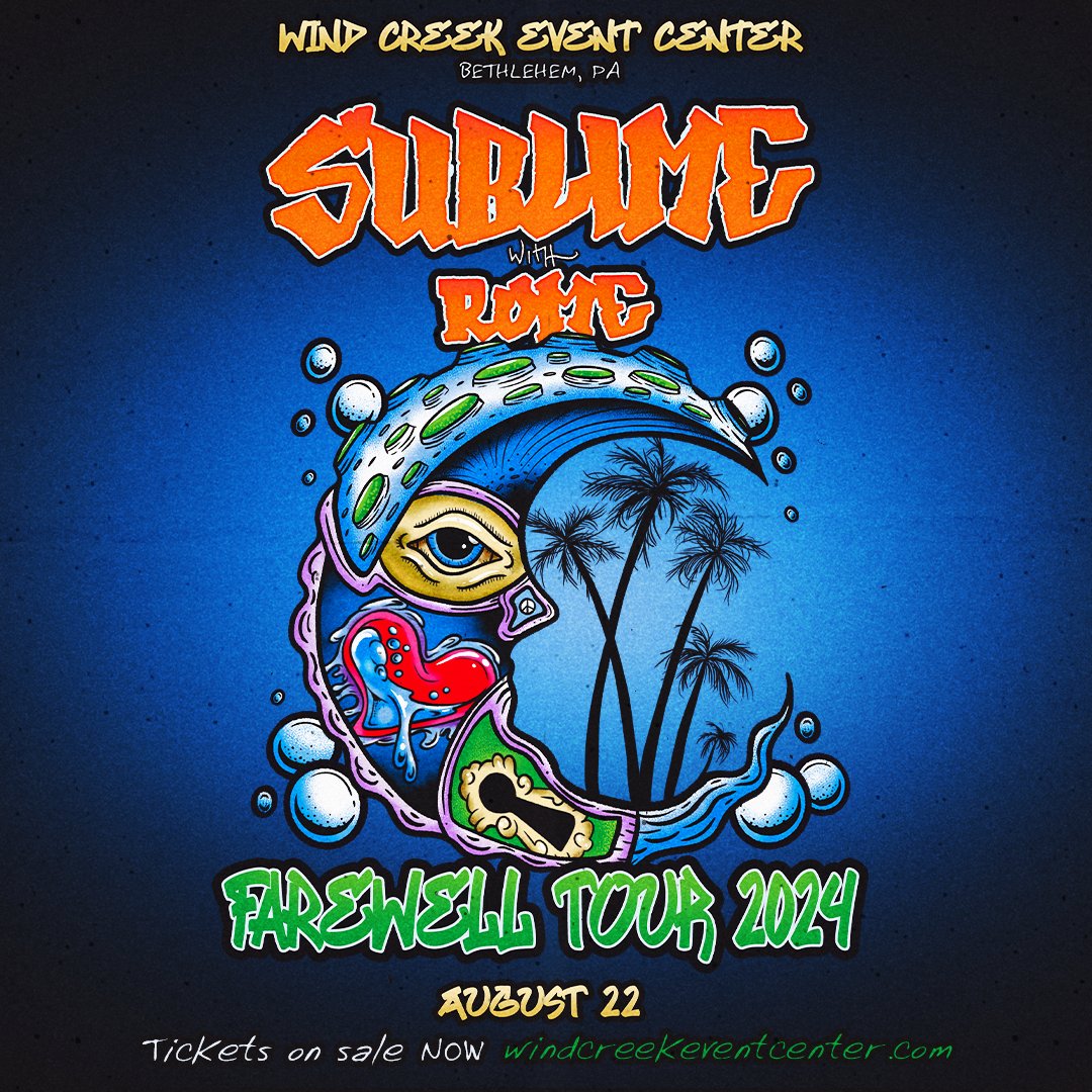 🌴 Sublime with Rome hit the road one last time! Catch them at the Wind Creek Event Center on August 22nd! 🎟️ bit.ly/3uSiUS0
