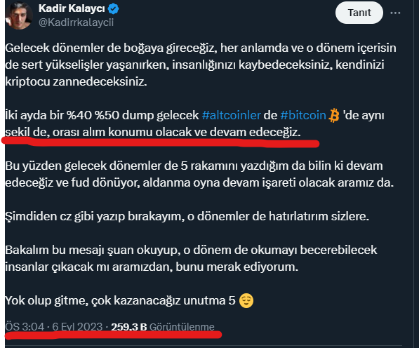 6 EYLÜL 2023' DE YAPTIĞIM PAYLAŞIM.