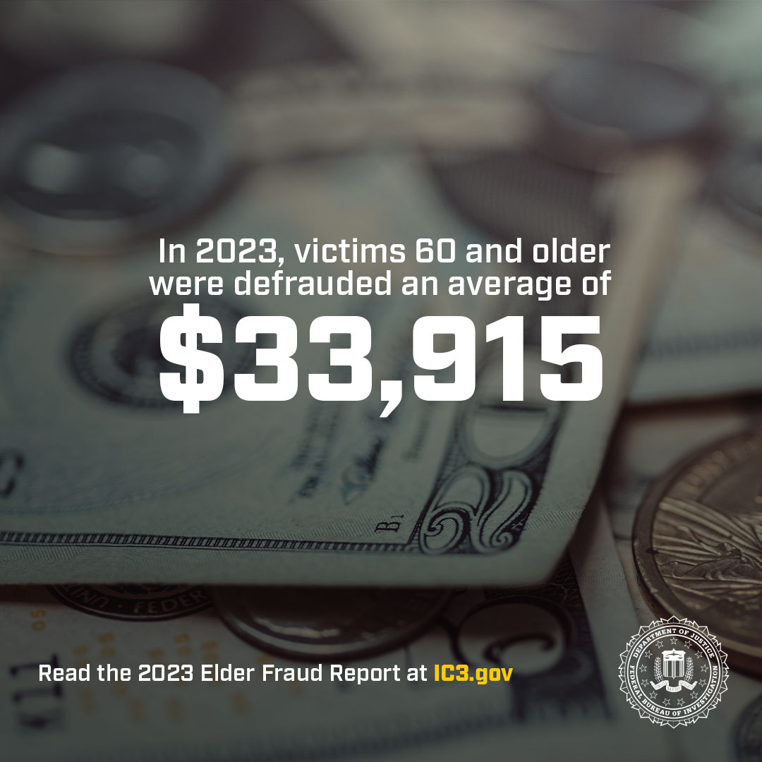 The 2023 Elder Fraud Report shows how scams and fraud disproportionately impact Americans over 60, with average losses exceeding $30,000 per victim. Learn how to protect your loved ones from exploitation and read the full report at ic3.gov/Media/PDF/Annu…