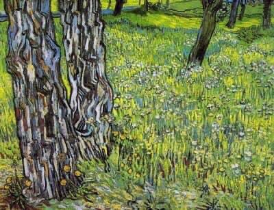 Copyright Protected For Artist: Vincent Van Gogh Artist: Vincent Van Gogh - Circa 1890 Artist Works Title: Pine Trees And Dandelions In The Garden Of Saint Paul Hospital